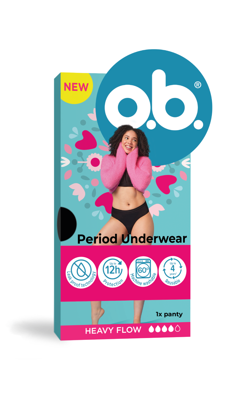 €10,- korting op O.b.® Menstruatieondergoed